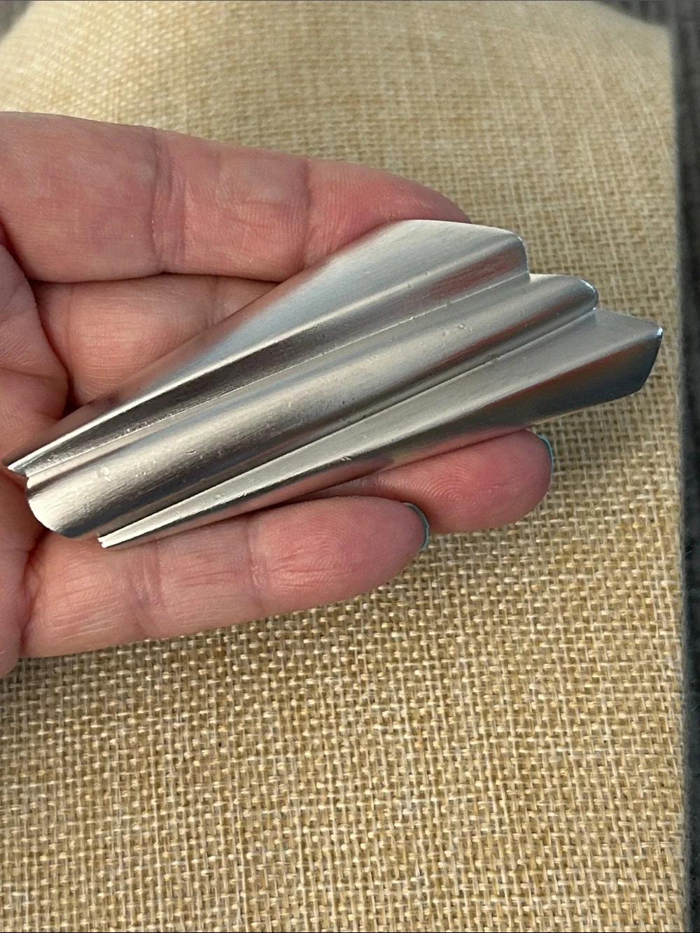 Monet Silver Metal Art Deco brooch minimalist pinback